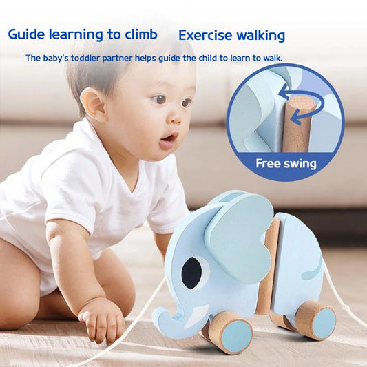Wooden Pull-Along Animal Toy - Elephant
