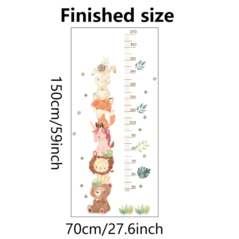 Baby Nursery Growth Chart Wall Sticker - Animals