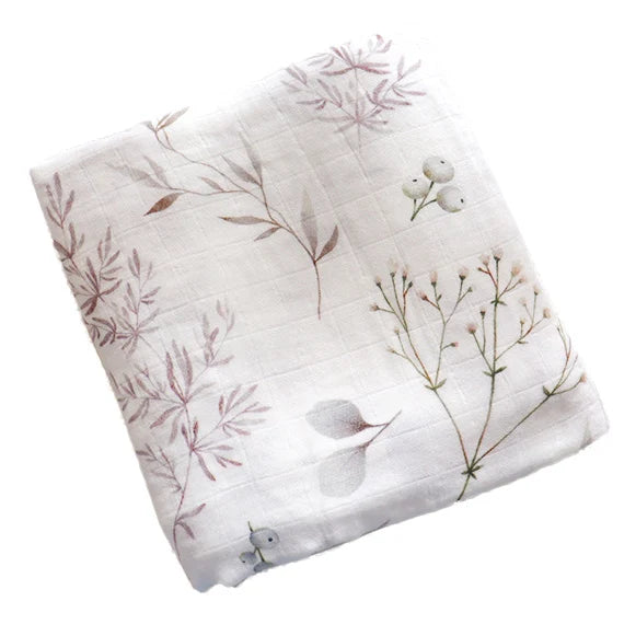 Soft Cotton Baby Blanket – Muslin Swaddle Wrap & Burp Cloth for Newborns