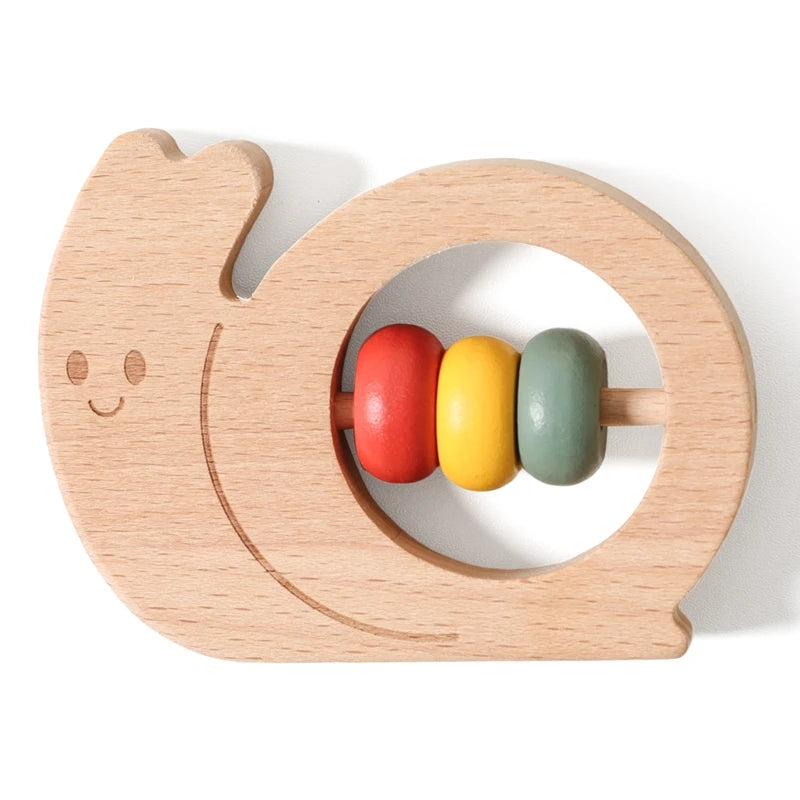Montessori Wooden Bear Rattle & Teether