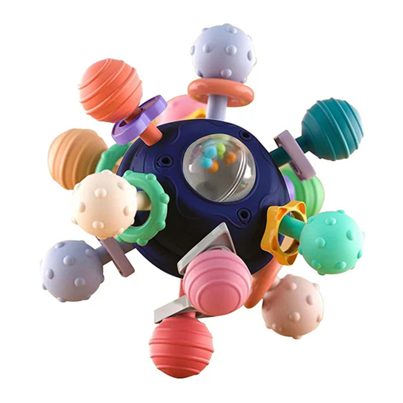 Sensory Teething Ball & Rattle – Baby Grasping Toy for 0–12 Months
