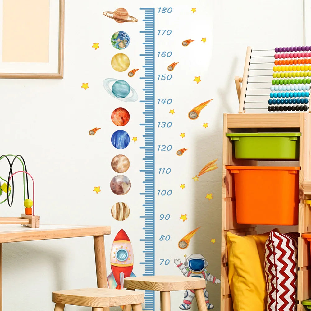 Baby Nursery Growth Chart Wall Sticker - Space