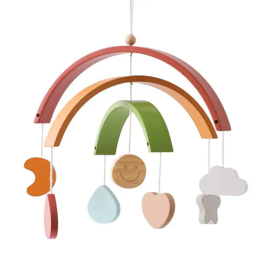 Montessori Wooden Rainbow Mobile – Hanging Crib Rattle Toy