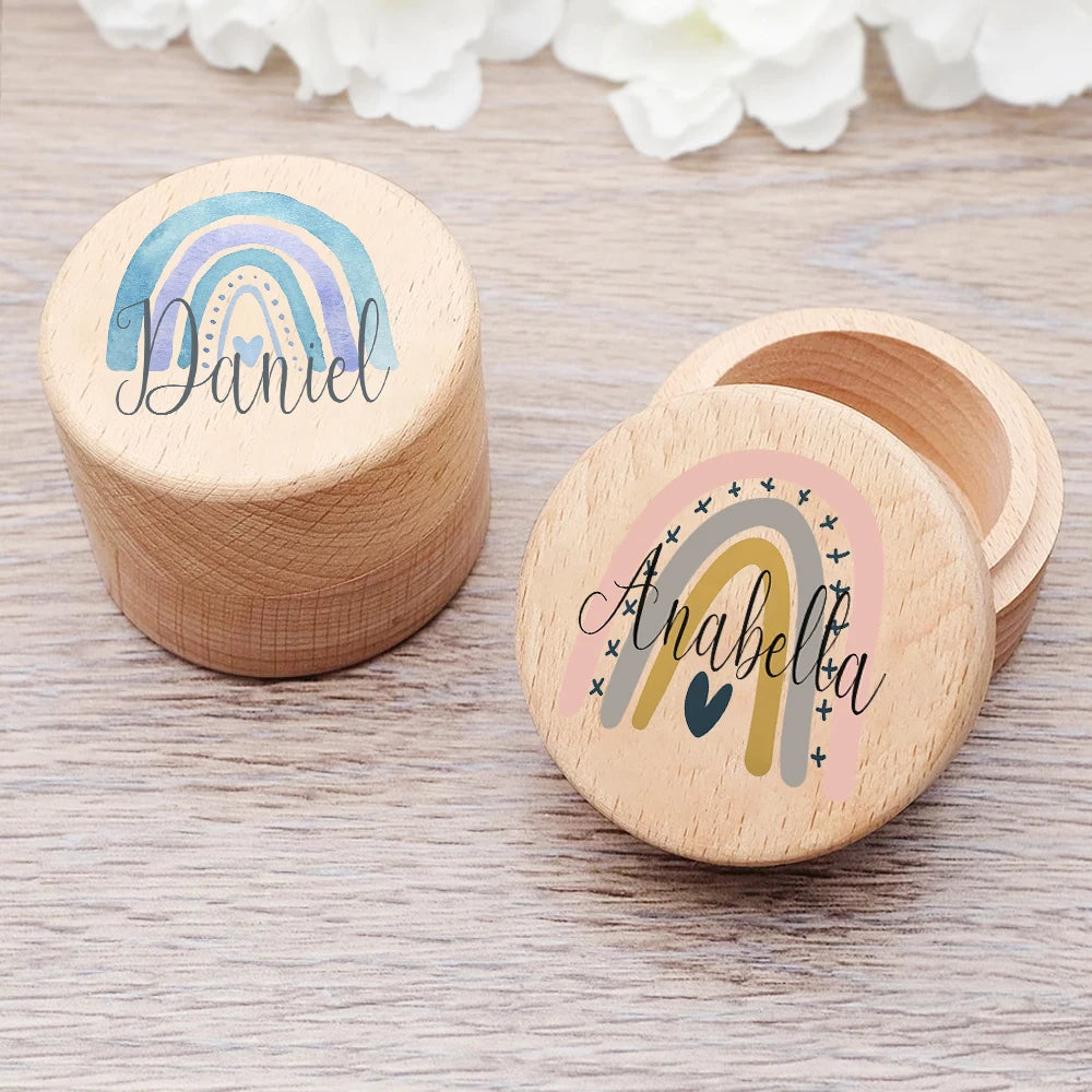 Personalized Rainbow Baby Keepsake Tooth Box