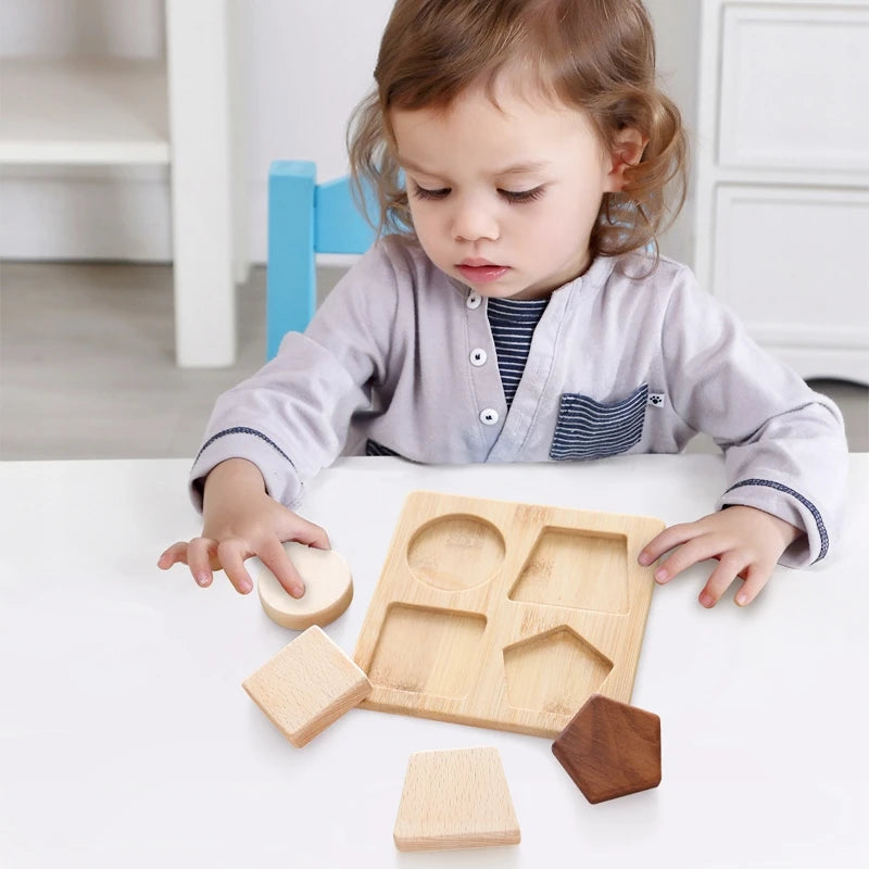 Montessori Wooden Board Puzzle & Stacking Blocks