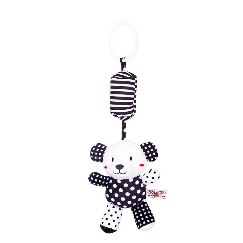 Baby Musical Rattle Toy - Black and White Animals