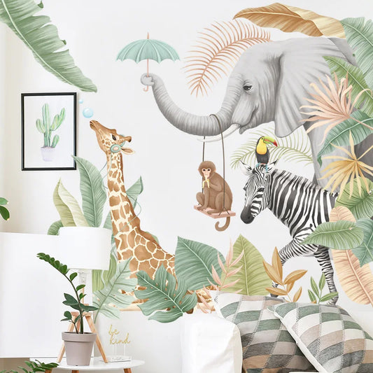 Nursery Wall Stickers Removable Vinyl Decals - Animals