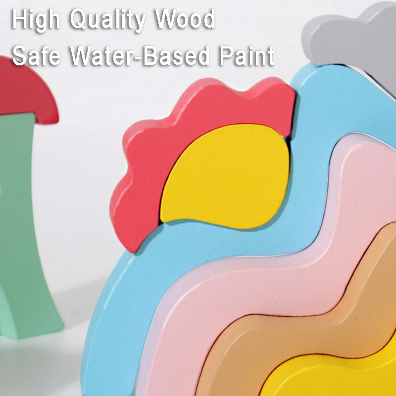 Montessori Wooden Rainbow Blocks
