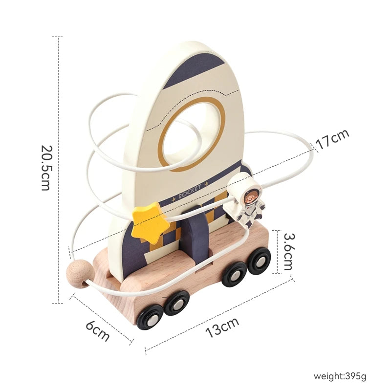Space Rocket Maze & Space Station Shape Sorter with Magnetic Transporter