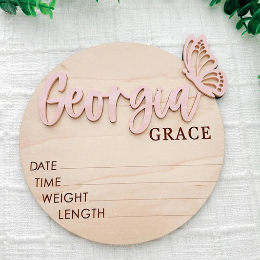 Personalized Baby Announcement Sign – Custom 3D Baby Name