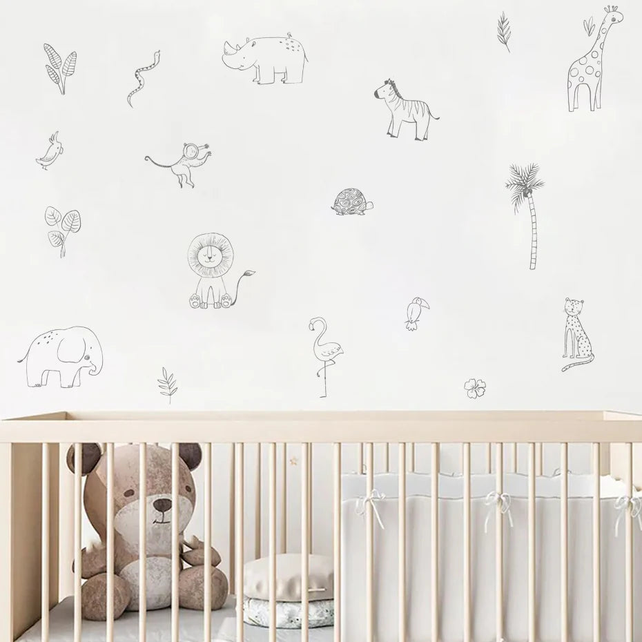 Nursery Wall Stickers Removable Vinyl Decals - Jungle