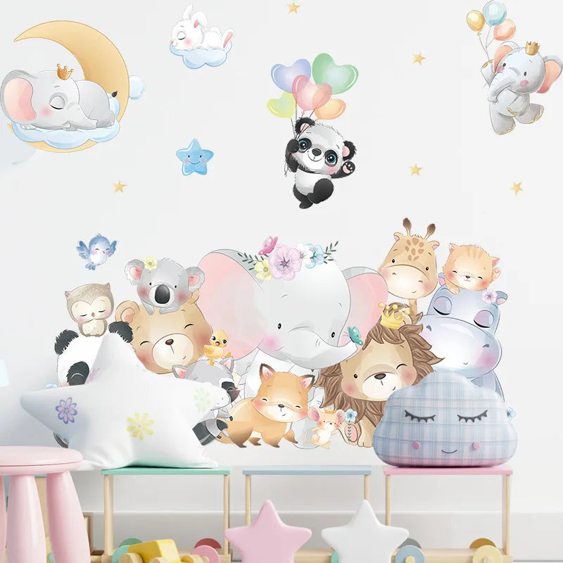 Nursery Wall Stickers Removable Vinyl Decals - Animals