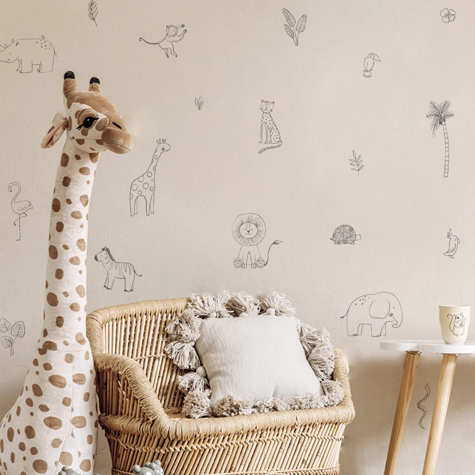 Nursery Wall Stickers Removable Vinyl Decals - Jungle