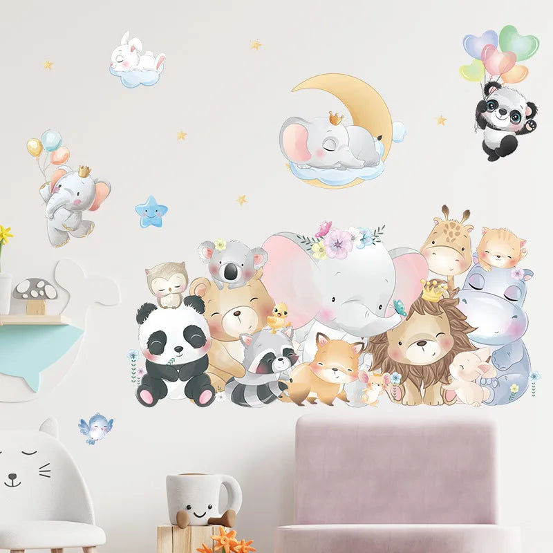 Nursery Wall Stickers Removable Vinyl Decals - Animals
