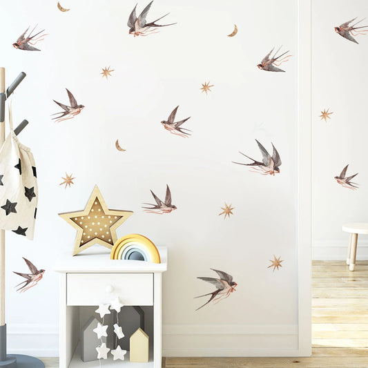 Nursery Wall Stickers Removable Vinyl Decals - Birds