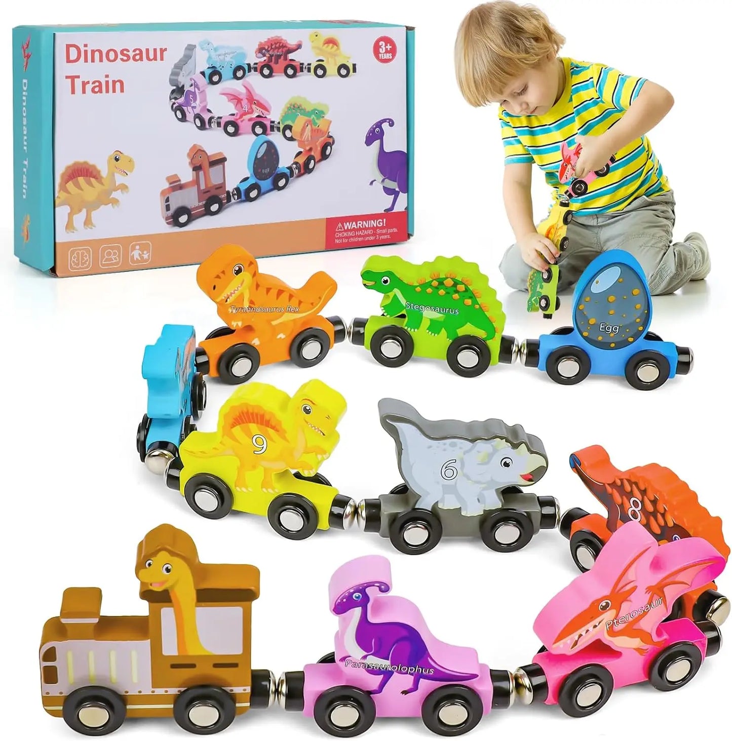 Montessori Wooden Magnetic Train Set - Ocean