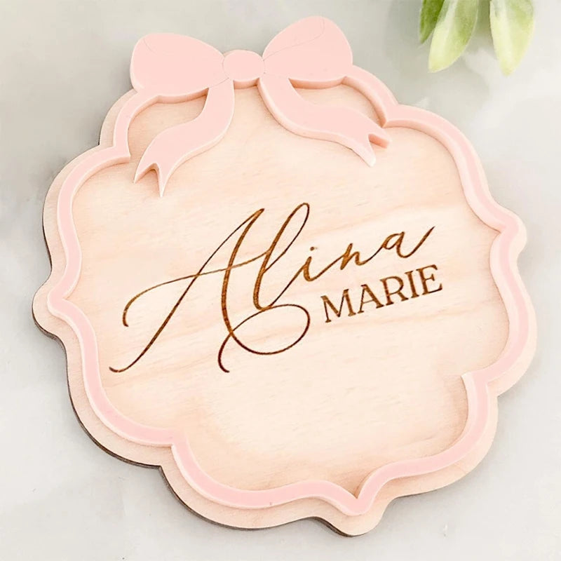 Personalized Baby Announcement Sign – Custom 3D Wood Name & Birth Stats
