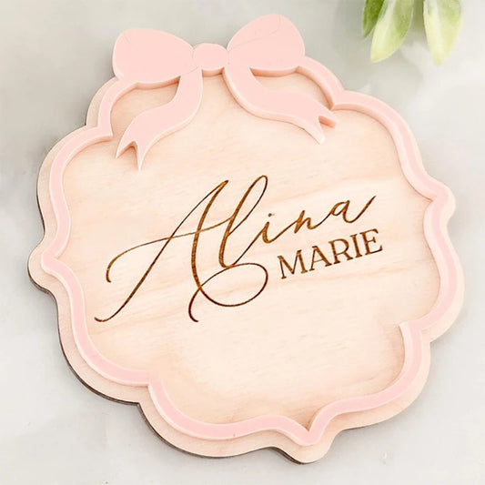 Personalized Baby Announcement Sign – Custom 3D Wood Name & Birth Stats