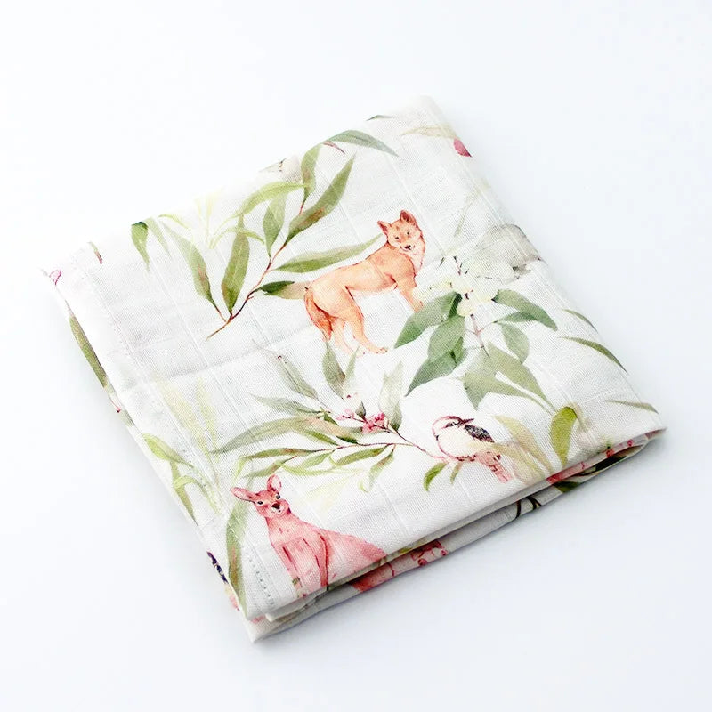 Soft Cotton Baby Blanket – Muslin Swaddle Wrap & Burp Cloth for Newborns