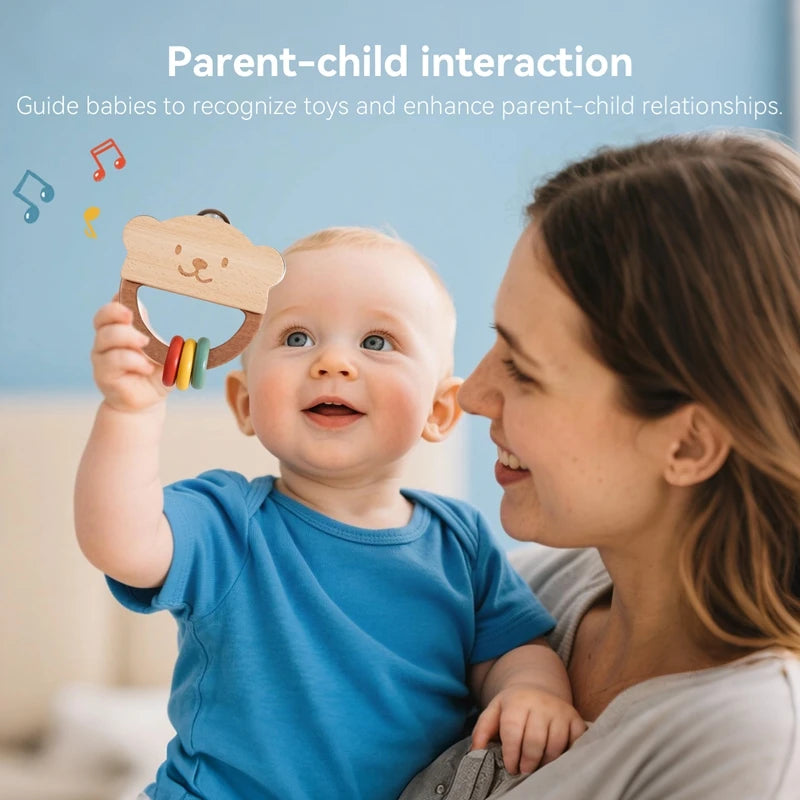 Montessori Wooden Bear Rattle & Teether