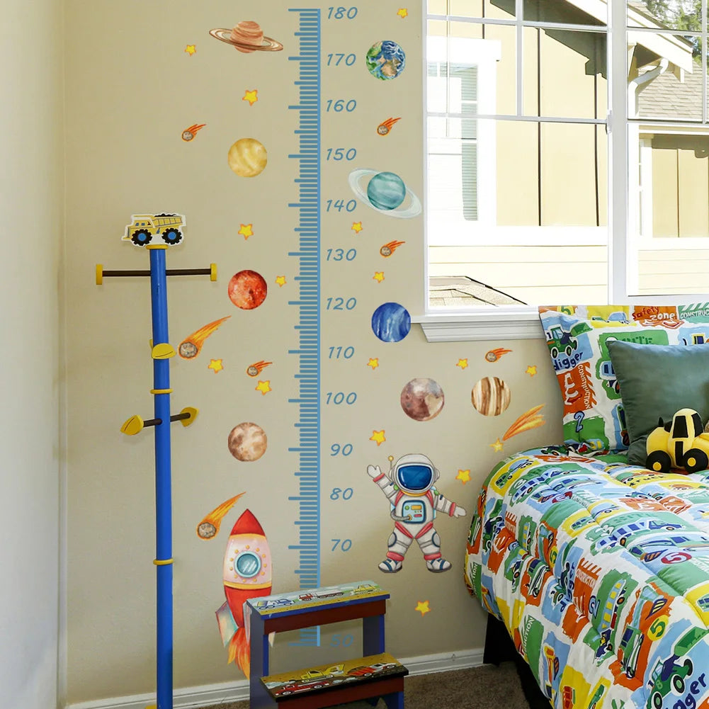 Baby Nursery Growth Chart Wall Sticker - Space