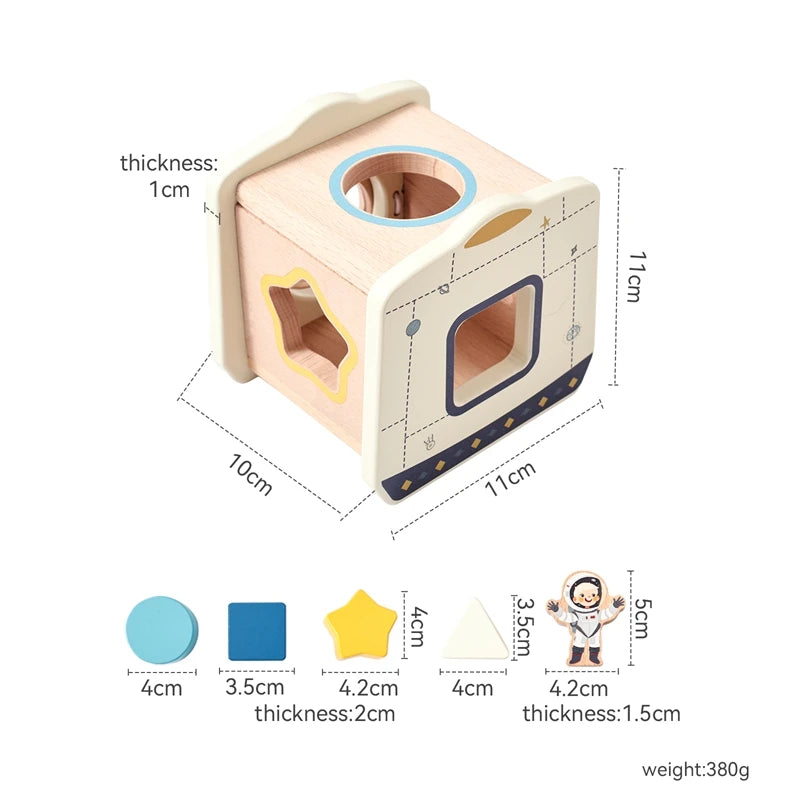 Space Rocket Maze & Space Station Shape Sorter with Magnetic Transporter