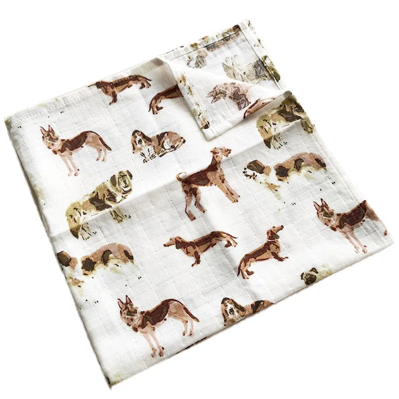 Soft Cotton Baby Blanket – Muslin Swaddle Wrap & Burp Cloth for Newborns