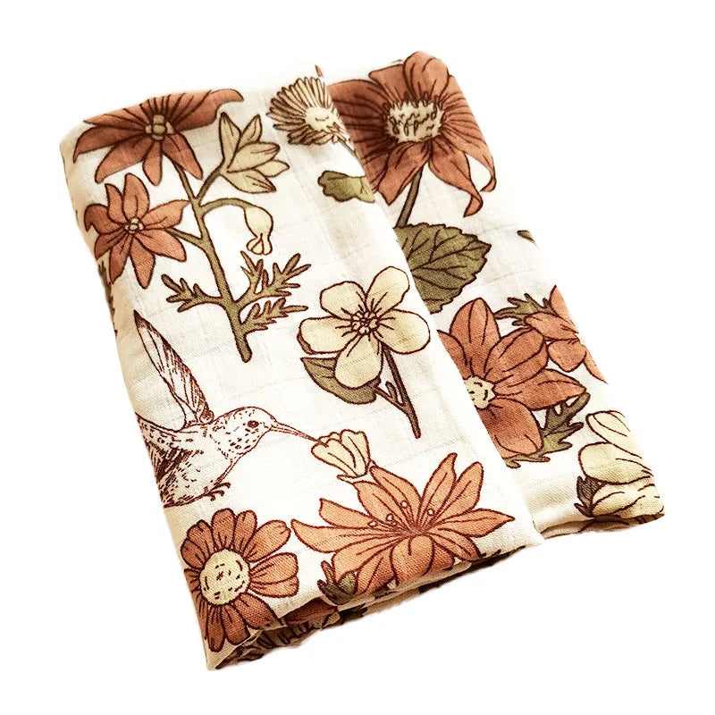 Soft Cotton Baby Blanket – Muslin Swaddle Wrap & Burp Cloth for Newborns