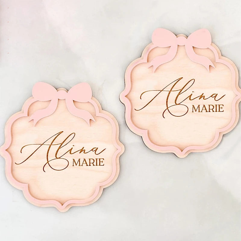 Personalized Baby Announcement Sign – Custom 3D Wood Name & Birth Stats