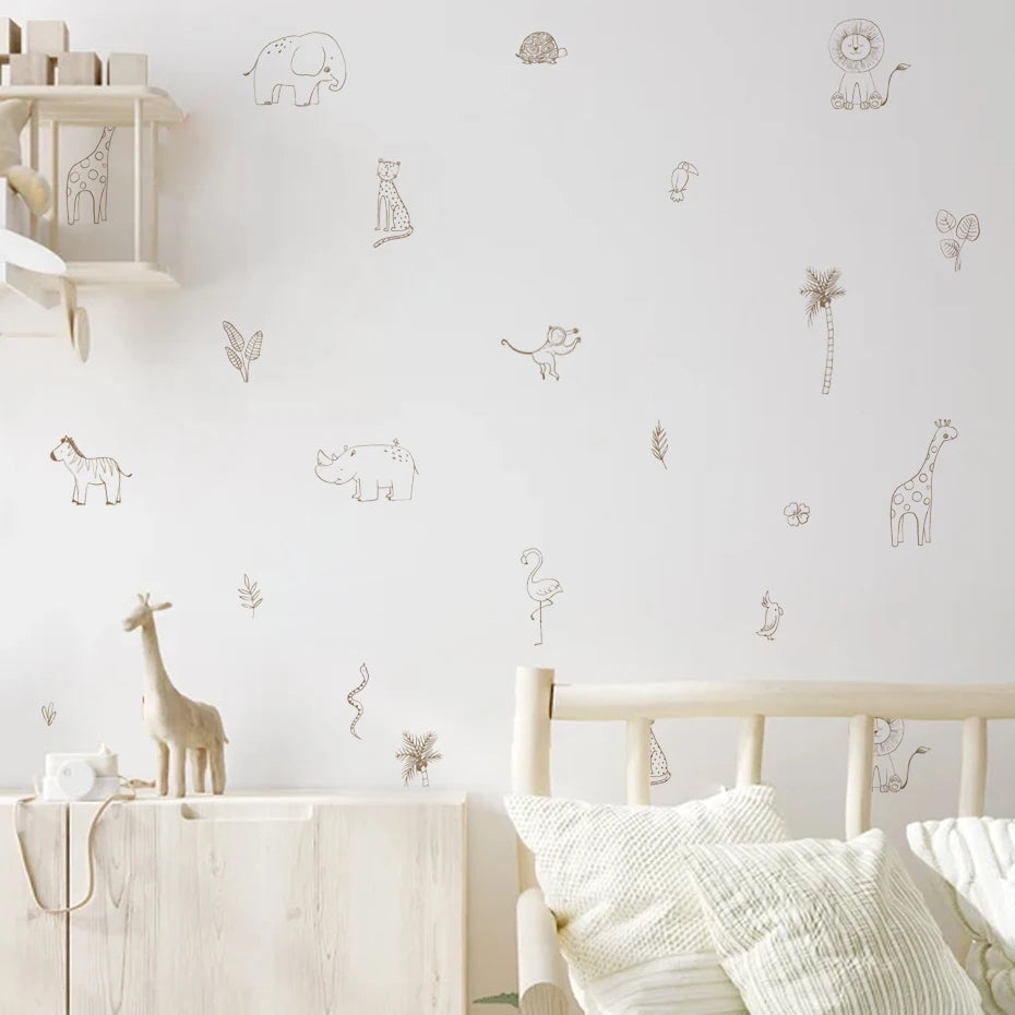 Nursery Wall Stickers Removable Vinyl Decals - Jungle