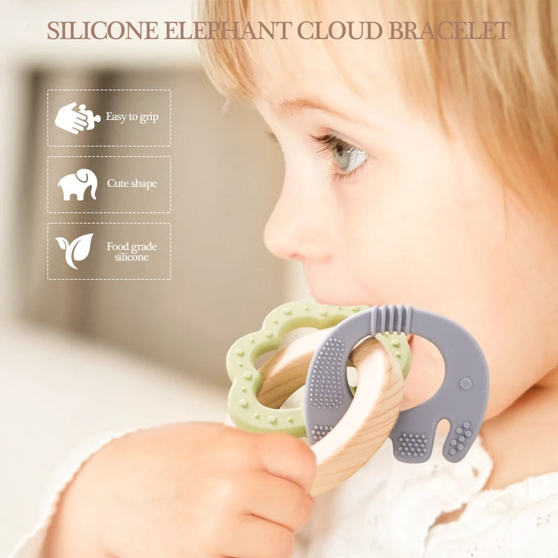 Silicone & Wooden Baby Teethers