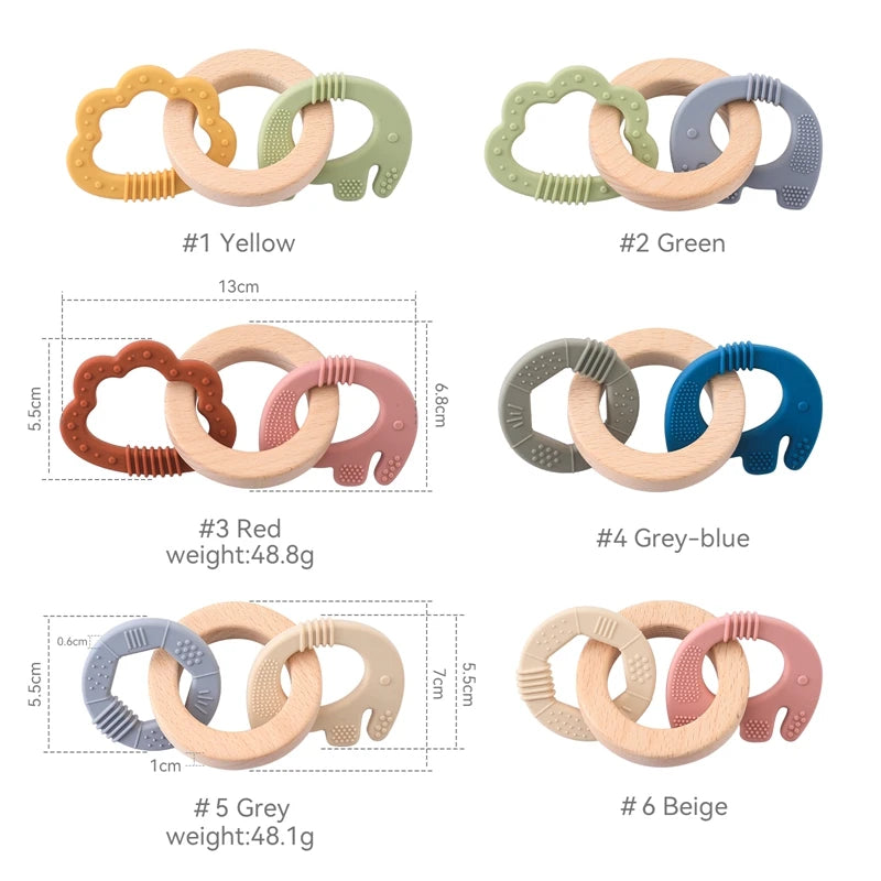 Silicone & Wooden Baby Teethers