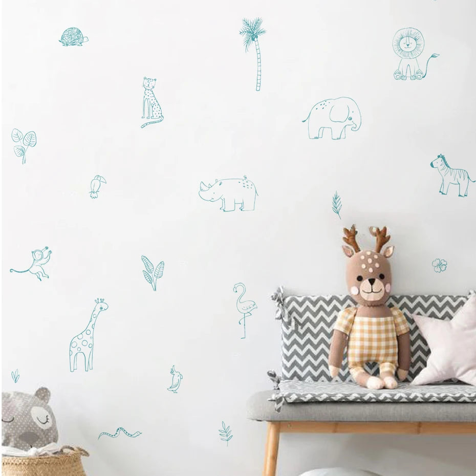 Nursery Wall Stickers Removable Vinyl Decals - Jungle