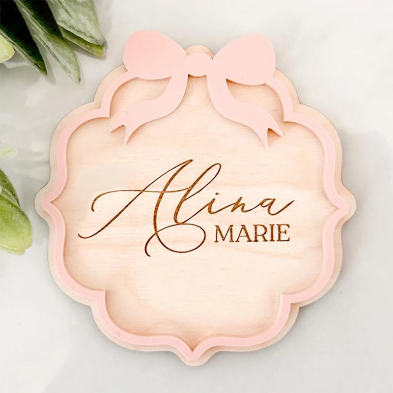 Personalized Baby Announcement Sign – Custom 3D Wood Name & Birth Stats