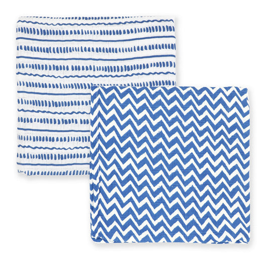 Muslin Swaddling Blanket - Blue Doodle