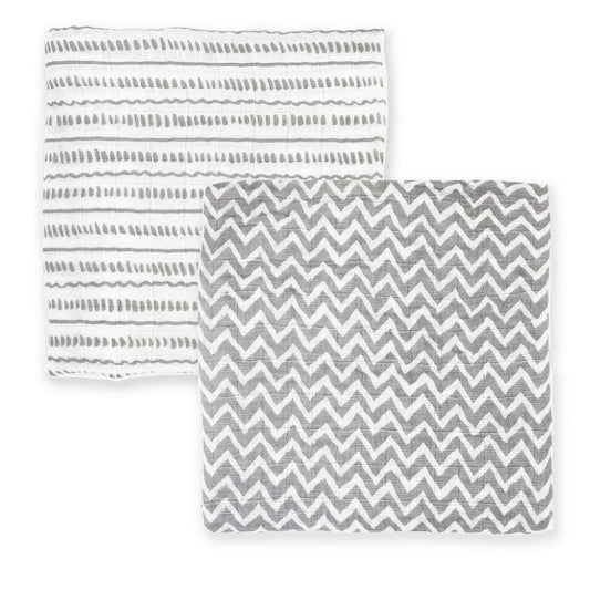 Muslin Swaddling Blanket - Grey Doodle