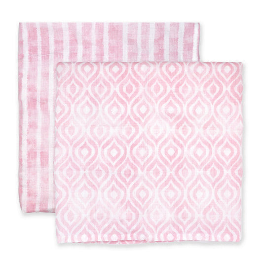 Muslin Swaddling Blanket - Pink Watercolour