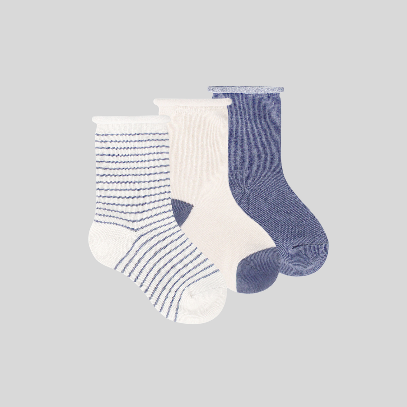 Organic Cotton Folkstone Toddler 3 Pack Socks - ittybittybubba