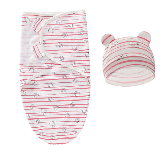 Cotton Baby Swaddle Wrap with Hat - Horseshoe