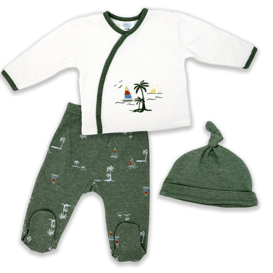 Baby's Three Piece Layette Jogger Set - ittybittybubba