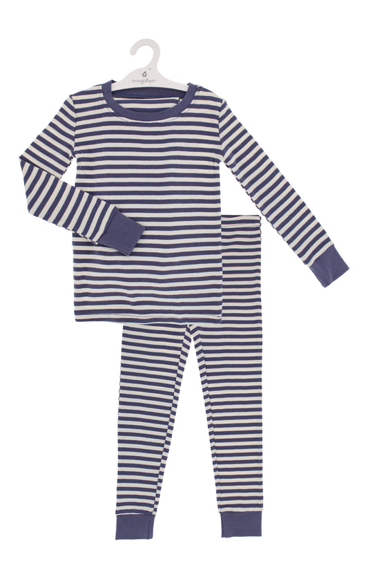 Organic Cotton Toddler Folkstone Grey Stripes Pajama Set - ittybittybubba